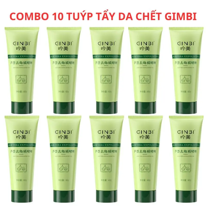 (COMBO 10 TUÝP)Tẩy Tế Bào Chết GINBI 100g Chiết Xuất Nha Đam Tươi, Tẩy Da Chết Tẩy Sạch Da Dưỡng Ẩm Trắng Da-LUTAMALY Skincare Cho Bé Nữ