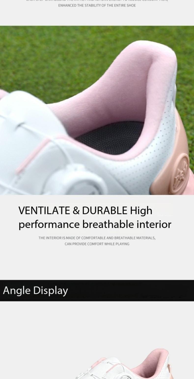 Product Introduction of [PGM] Cherry Blossom Golf Shoe Women's Shoes Waterproof Sports Shoes Non-Slip Lightweight Knob Comfortable Shock-Absorbing Nail-Free Shoes Xz365 21