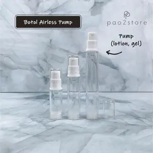 Botol Airless PUMP - Serum / Lotion - Refillable Isi Ulang - Clear / Bening