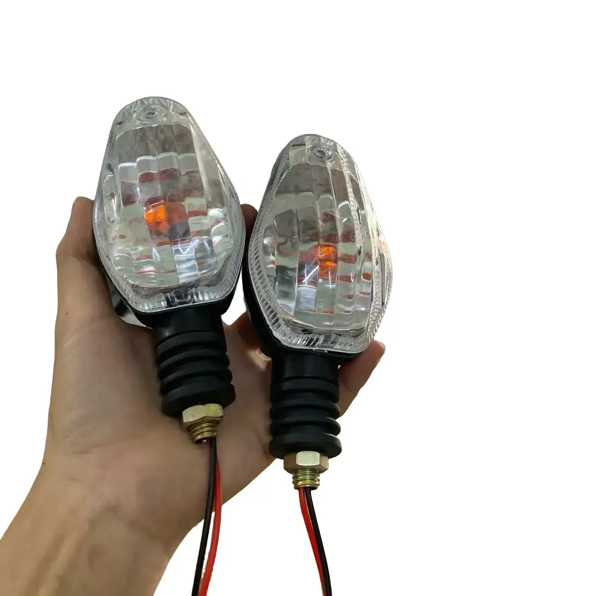 Đèn xi nhan trước tròn xe ba gác ( phuộc 60 li )