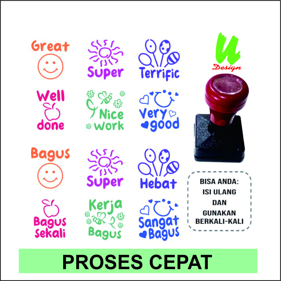 Stempel Penilaian Reward Guru TK / Paud / Anak / SD Tinta Kertas