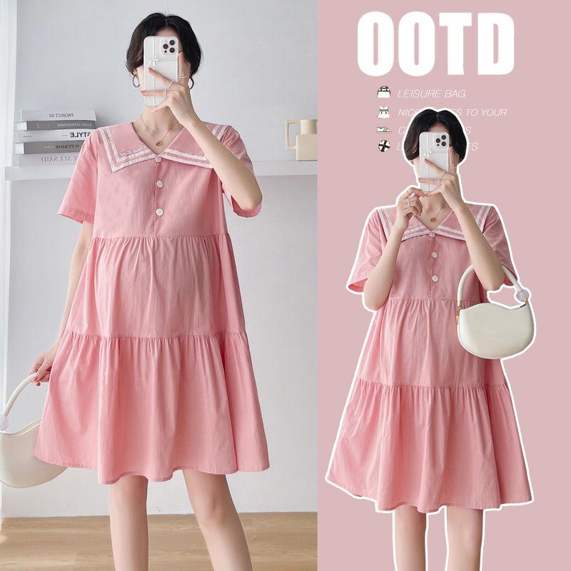 Váy Bà Bầu Cho Con Bú, Thời Trang, Sành Điệu, Mới, Váy Mùa Hè Nhỏ, Áo Cho Con Bú 0