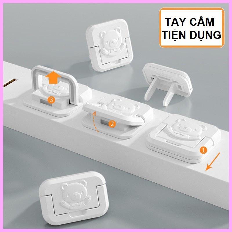 Bịt ổ điện an toàn cho bé, nhựa chống cháy ABS, có tay cầm tiện dụng