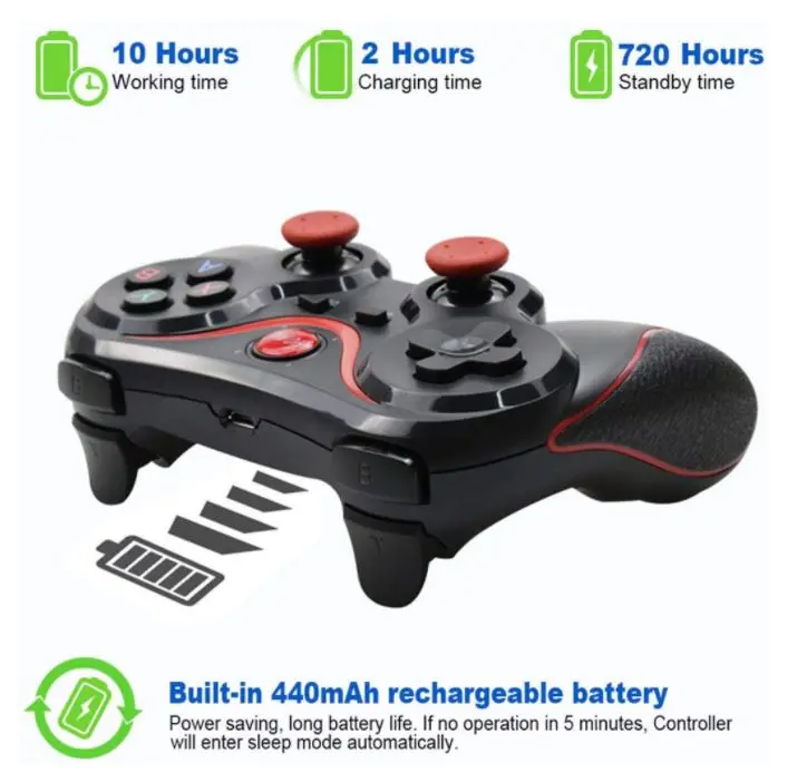 Gamepad X3 Bluetooth Wireless / Gamepade Gaming Bluetooth X3/ Joystick X3 Android Bluetooth/ Controller Hp Tablet Laptop Joystick/ Stik Gaming Game Bluetooth X3 Wireless/ Portable Gamepad Stik Bluetooth X3 Android Komputer PC Black Games 1
