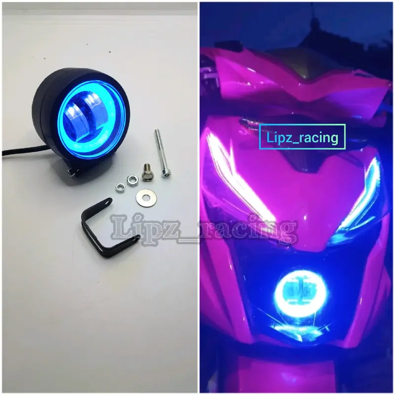 lampu tembak sorot tembak led cwl 2 mata 4d  cree model.bulat body plastik untuk semua jenis motor Motorcycle 1