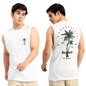 Surfinclo Sleeveless T-Shirt Surf The Waves  Bahan Cotton Bamboo TanktoP Sclo Bali Anti Bakteri Anti Bau Sangat Menyerap Keringat Lembut dan Nyaman.