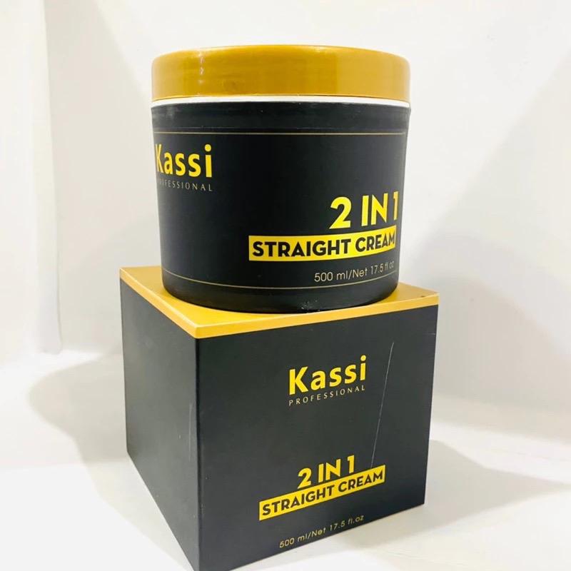 Kem duỗi tóc Kassi 2 in 1 500ml không cần kem dập rút ngắn thời gian hương thơm nước hoa