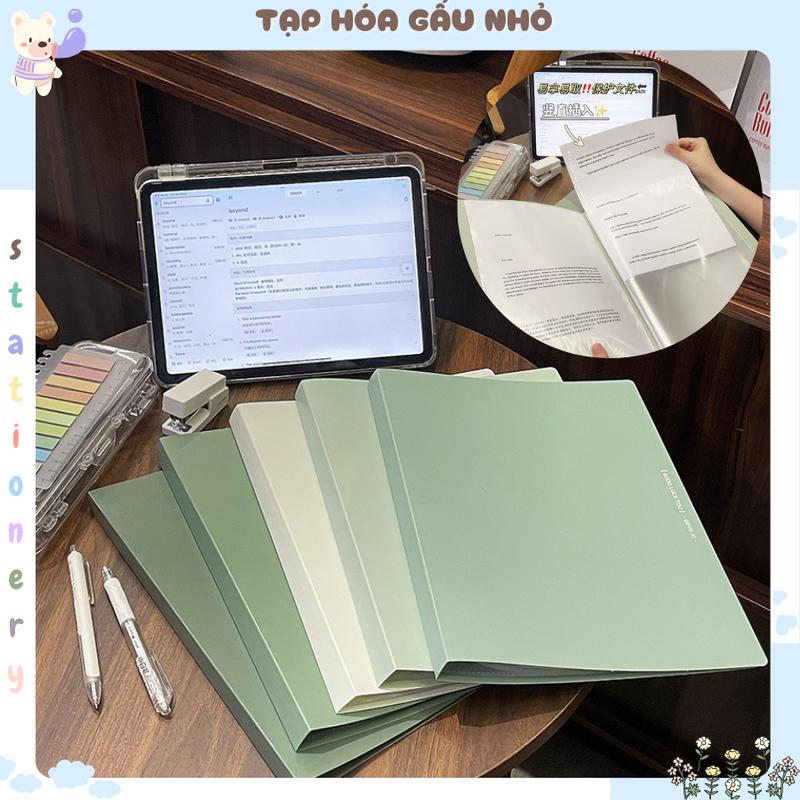  File Tài Liệu File Lá Học Sinh  Đa Năng A4 Bìa Kẹp Lá Tệp Đựng Tài Liệu Đựng File Siêu Âm 30 Lá Màu Pastel sổ lưu 