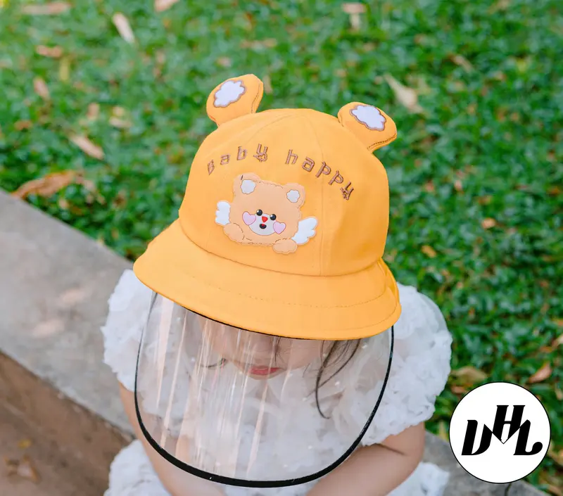 NÓN CHẮN GIÓ CẢN BỤI GẤU HAPPY (3 tháng-18 tháng) cho bé trai và gái 0