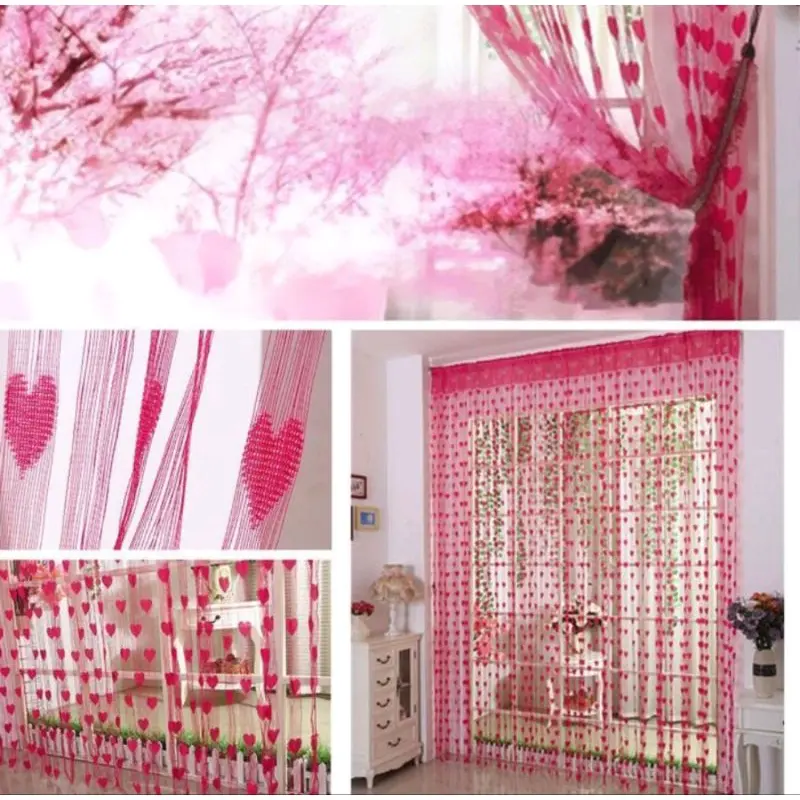 TIRAI BENANG MOTIF LOVE CANTIK Hiasan Jendela Pintu 0