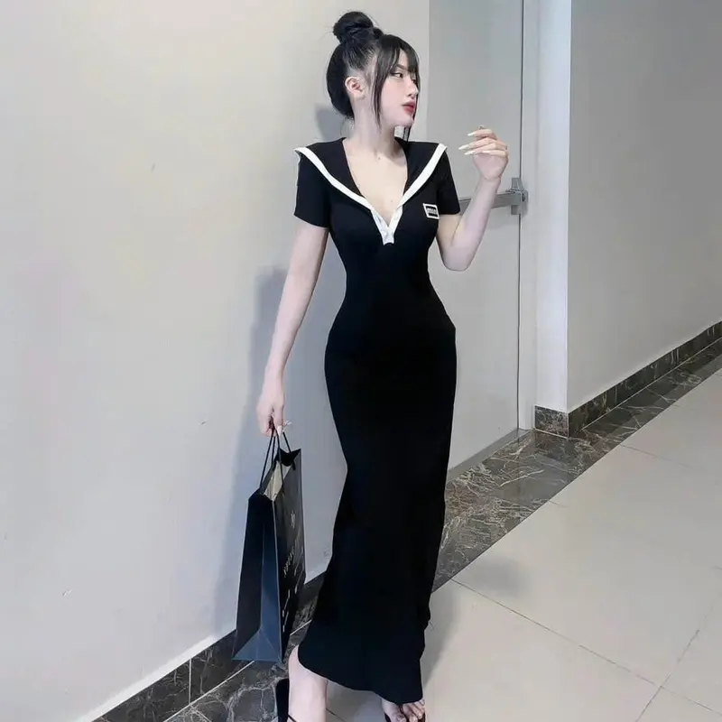 SET ĐẦM BODY DÀI DỂ THƯƠNG DÀNH CHO CÁC NAGF ĐI CHƠI ĐI TIỆC ĐI DU LỊCH 2 MÀU Y HÌNH Voi Nhung Women Áo Thun 2