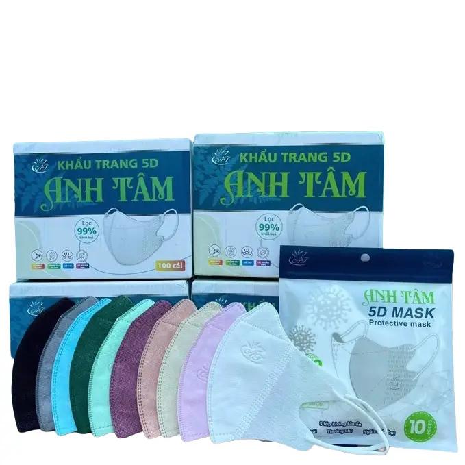 Khẩu trang Anh Tâm 5D Set 130 chiếc màu lạ trend ôm mặt thoáng khí cho nam nữ - Accessories Phụ Kiện Mask Che Mặt khautrang dayden 5d mask
