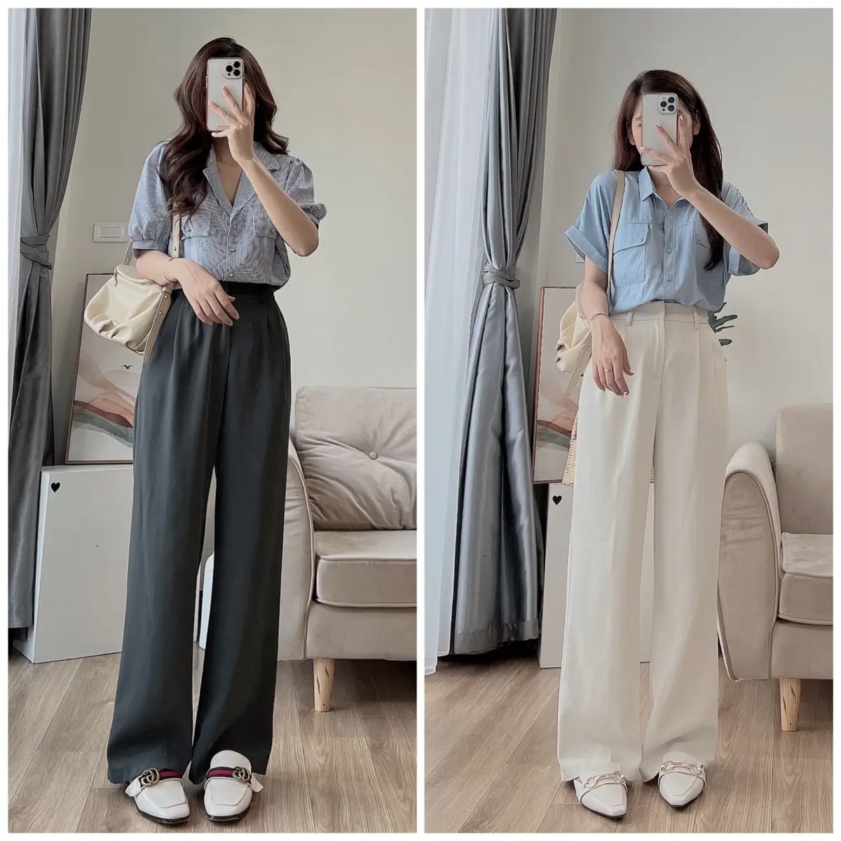 Quần vải dáng xuông tặng kèm đai ( 261 )