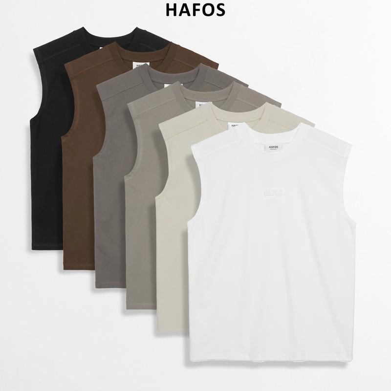 Áo ba lỗ nam HAFOS BASIC, áo TANKTOP cổ tròn, màu trắng,xám, đen chất vải Cotton mềm mịn, thoáng mát, thấm hút mồ hôi, Menswear