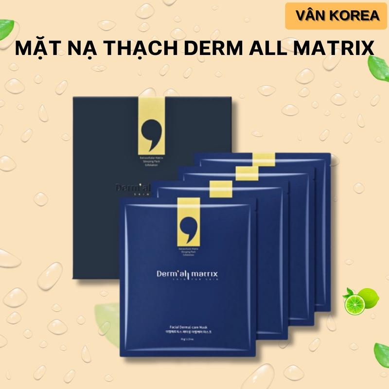 A18. Hộp 4 miếng Mặt Nạ Thạch Dưỡng Ẩm Derma All Matrix – Dưỡng ẩm sâu làm đẹp da từ bên trong - Skincare Nữ Mask