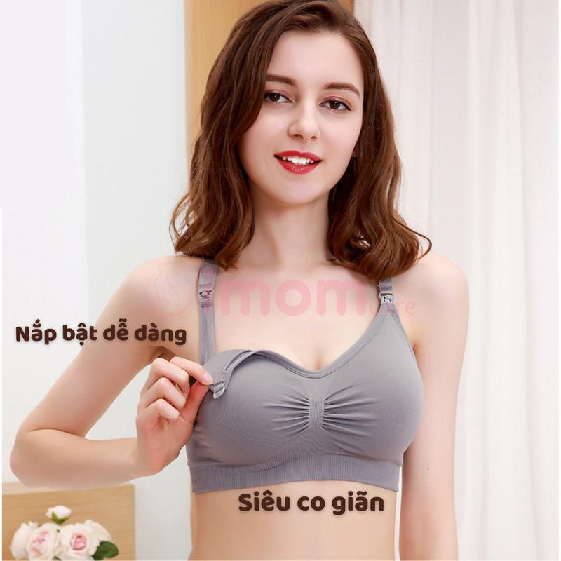 Áo lót bầu cho con bú chống chảy xệ không gọng áo ngực thấm hút cho bà bầu co giãn 4 chiều- imom ANB1