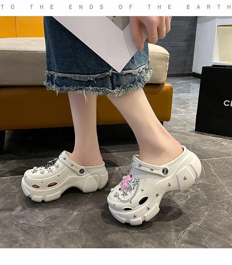 Product Introduction of Giày Platform Coros, Dành Cho Nữ, Có Thể Đeo Ngoài Trời Vào Mùa Hè, Phong Cách Ngọt Ngào Và Ngầu Tự Làm, Thiết Kế Ngôi Sao Năm Cánh Y2g, Người Nổi Tiếng Trên Internet, Dép Bít Mũi Tăng Chiều Cao, Thích Hợp Cho Phụ Nữ, Năm 2024 20