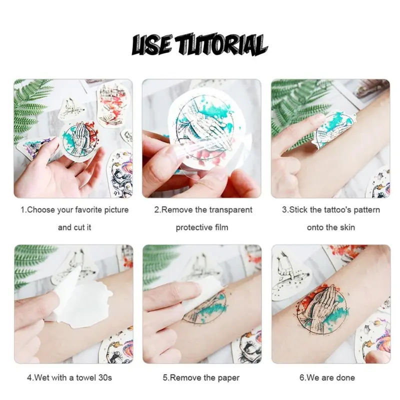 Miếng Dán Hình Xăm Tạm Thời Không Thấm Nước, Cánh Tay Áo Lớn, Thiết Kế Totem Maori Và Maya Bộ Lạc, Hình Xăm Lung Linh Thích Hợp Cho Phụ Nữ Và Nam Giới, Nghệ Thuật Cơ Thể Màu Đen, Hình Xăm Giả 7