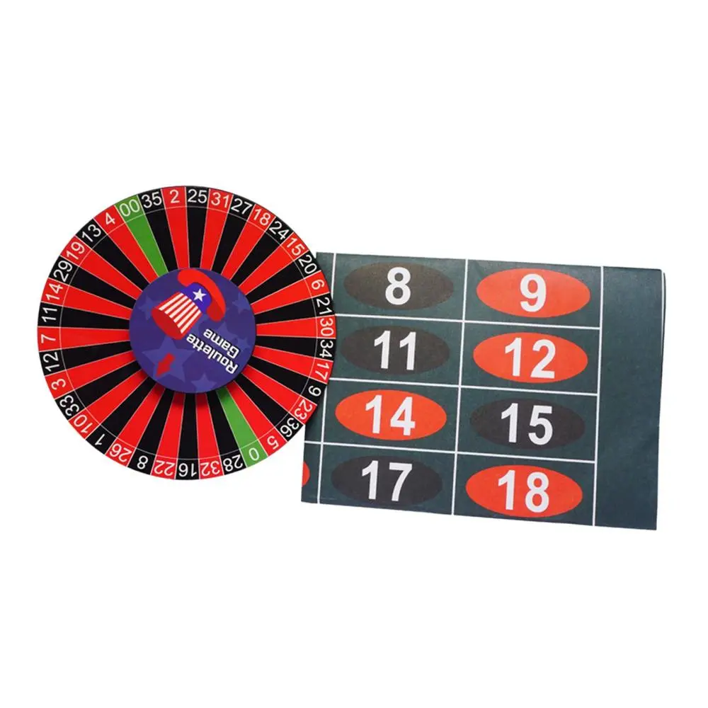 Electronic Roulette Game, Portable Roulette Table Set, Fun Exciting Multiplayer Party Games and Mat, Tabletop Casino Games for Drinking Events