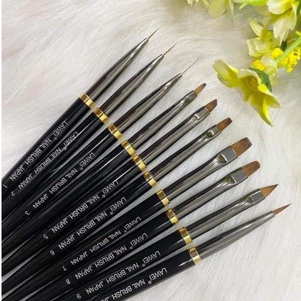 Cọ vẽ mónġ , Bộ Cọ Bút Nhật Bản LAWEI Nail Brush 10 Cây Nữ