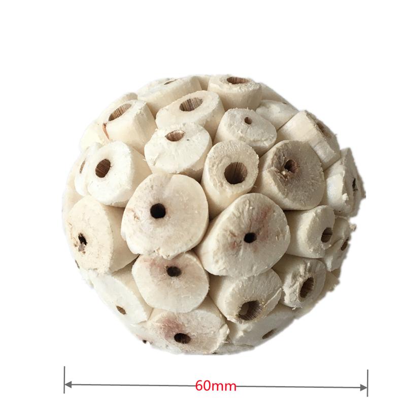 Product Introduction of ZYHDZ 3 Pieces Bird Toys Natural Sola Balls Soft Chew Shred Foraging Toy for Parrot Parrotlet Budgie Finch Macaw 6cm/2.36in 0