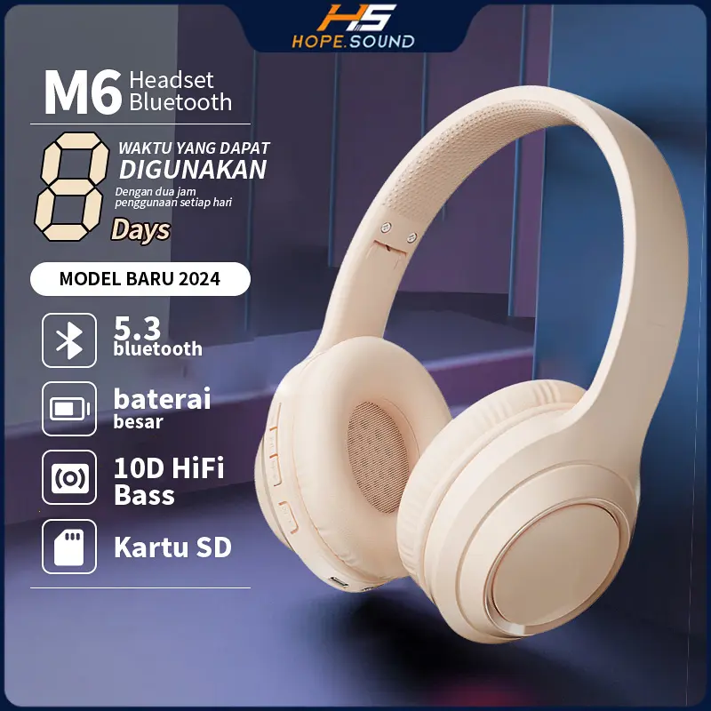 M6 Headphone Bluetooth Wireless Headset Earphone Bluetooth 5.3 Hifi Sound Quality Headphone Wired Dual Mode Stereo Bass AUX 3.5mm Noise Proof Music Headset with Mic 0