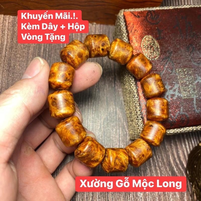 [CHÌM VIP]Vòng Gỗ Đốt Nhộng Nu Huyết Long Siêu Dầu Mộc Thơm( TTặng kèm bách xanh bé)