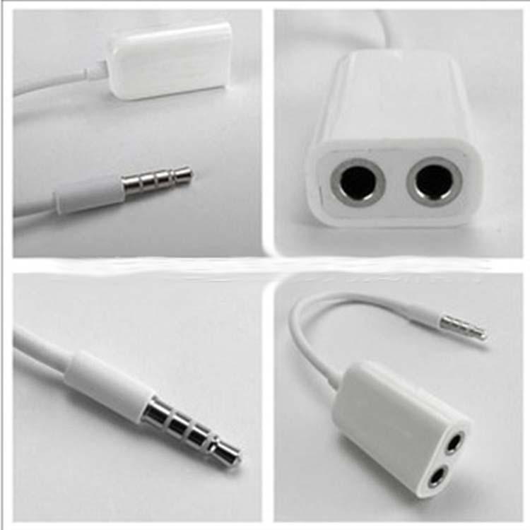 Product Introduction of White/Black 3.5mm One in Two Couples Audio Line Earbud Headset Headphone Earphone Splitter for Tablet Phone 6 5S 4S 17