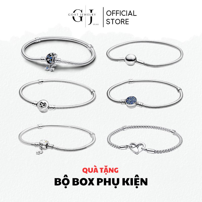 Vòng Tay Dành Cho Nữ Dây Mềm Goat Jewelry Mix Charm Bạc Vòng Tay Chốt Basic Ý Nghĩa Tặng Bộ Hộp Đựng Sang Trọng