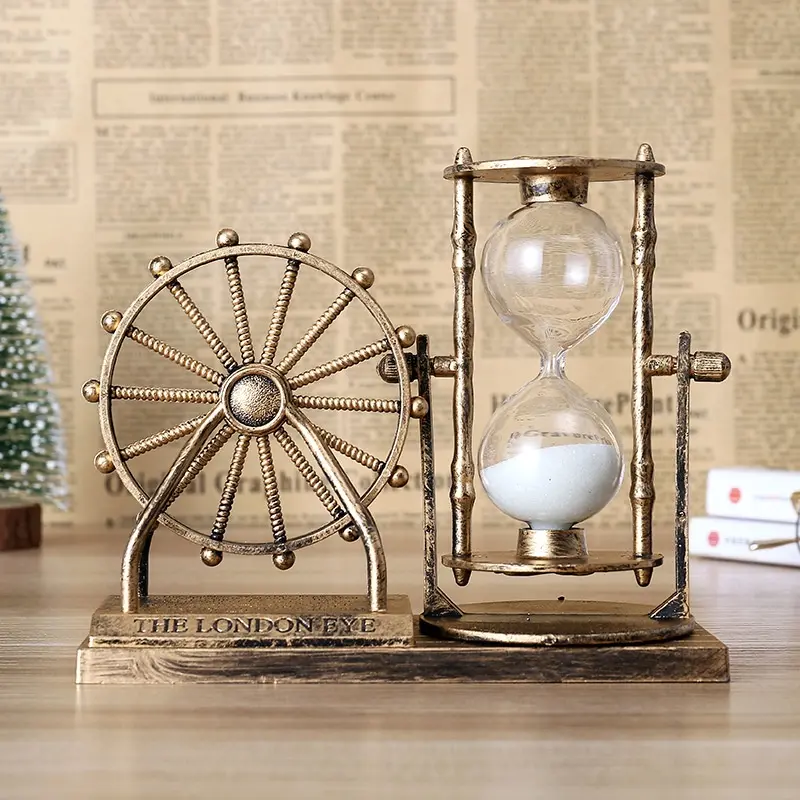 Eyre （Jualan Panas Top 5）Hadiah Mahasiswa Kreatif Retro Ferris Wheel Hourglass Ornament Ornamen Dekorasi Rumah Creative Student Gift Retro Ferris Wheel Hourglass Ornament Home Decoration Ornament