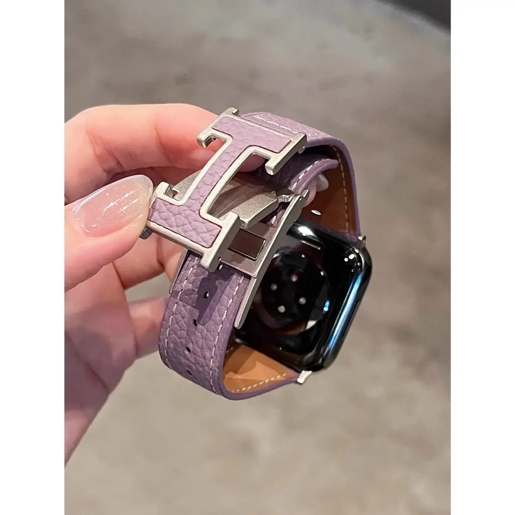 Leather Strap for Apple Watch Band 40mm 41mm 45mm 44mm 42 Ultra 49mm 46mm Fashion Bracelet Correa For IWatch Series 10 9 8 7 6 5 SE
