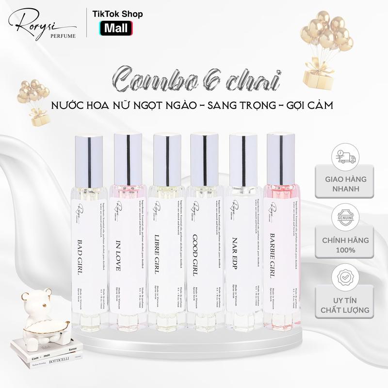 Combo 6 Chai Nước Hoa Nữ Rorysi Ngọt Ngào , Sang Trọng , Gợi Cảm Dạng Xịt 10ml Perfume ( LIVE )
