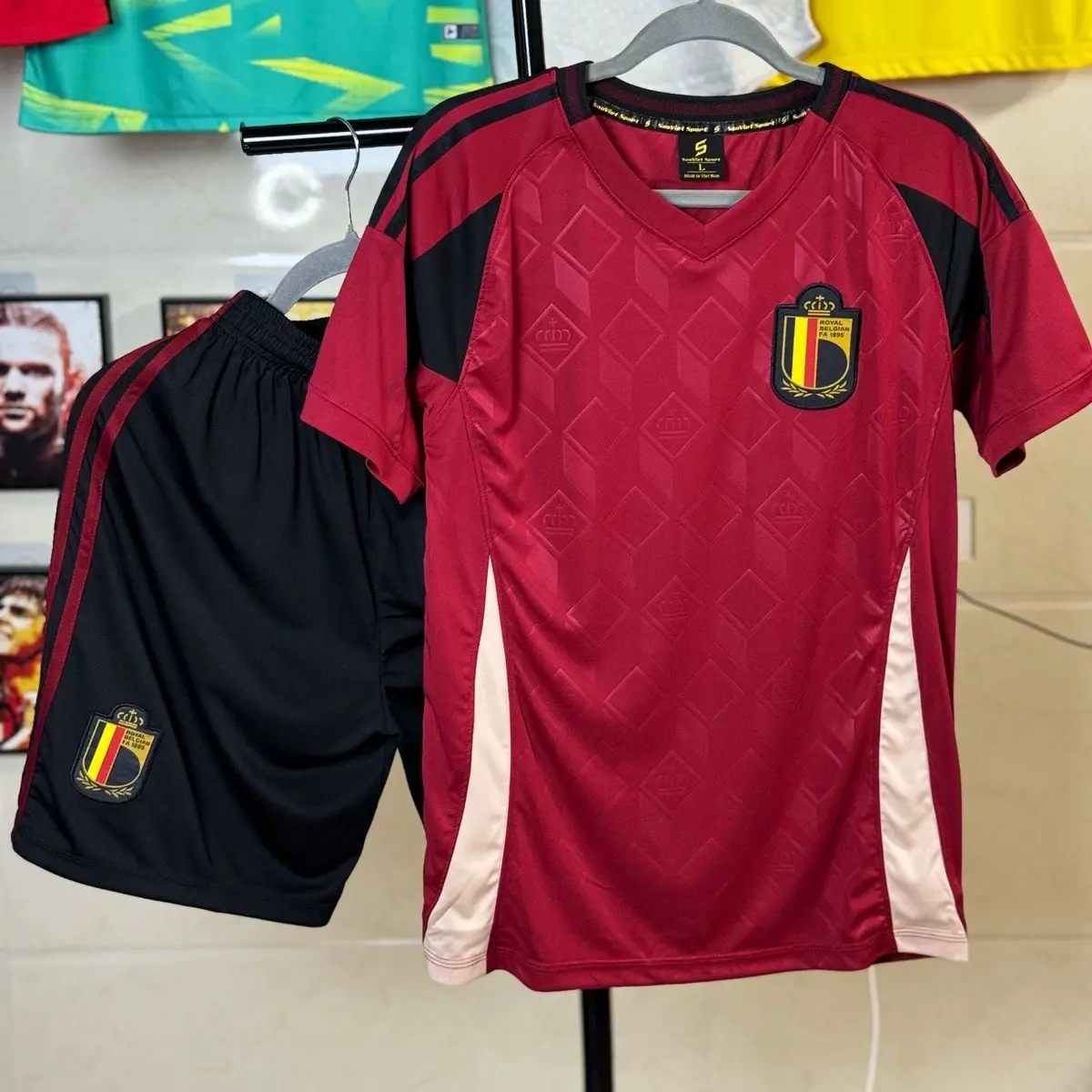 Quần áo bóng đá Thun Lạnh Tuyển Bỉ 24/25 Top Sport Chạy Bộ