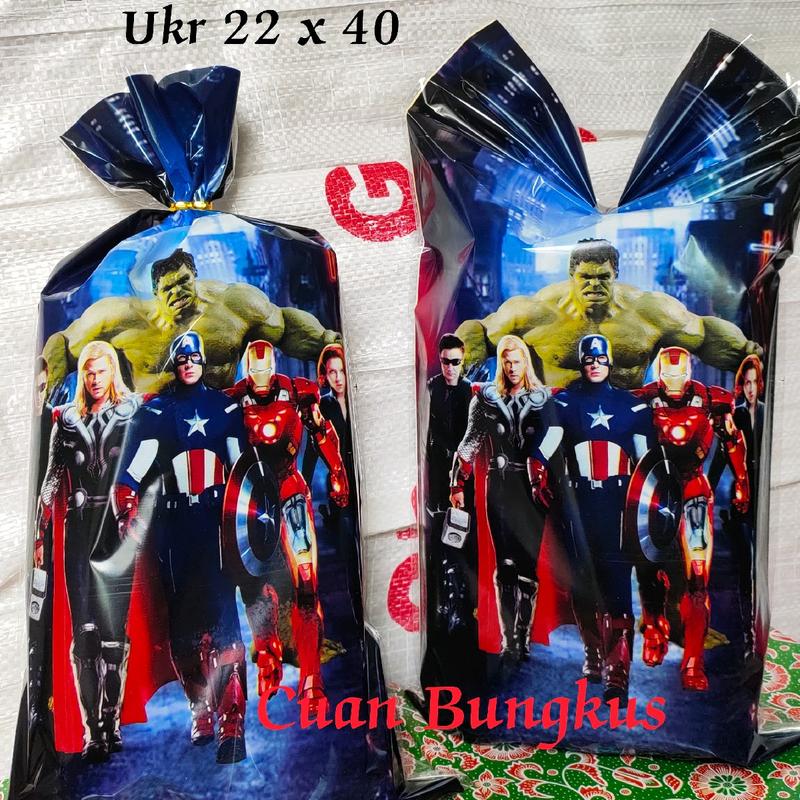 Plastik Snack Ulang Tahun (ultah) / Plastik Karakter / Plastik OPP AVENGER 10 pcs Ulang tahun 2