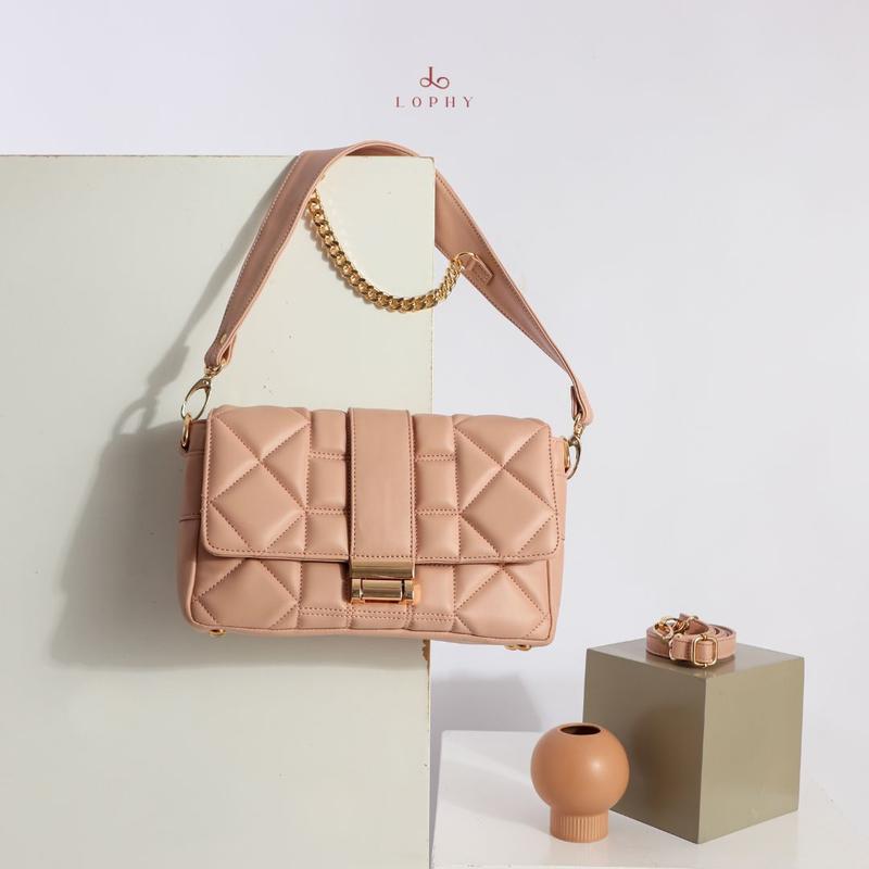 [Beli Lokal] Lophy Bag Tas Wanita Shoulder Bag Sling Bag Tas Bahu Wanita Tas Selempang Wanita Irish Bag in Pink Blush 1