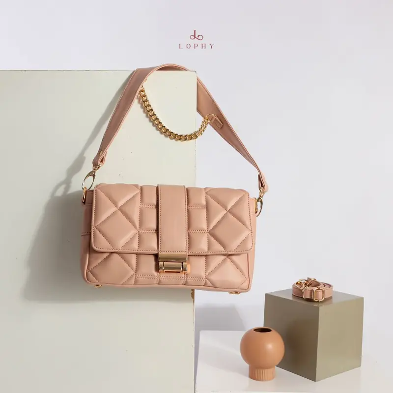 [Beli Lokal] Lophy Bag Tas Wanita Shoulder Bag Sling Bag Tas Bahu Wanita Tas Selempang Wanita Irish Bag in Pink Blush 1