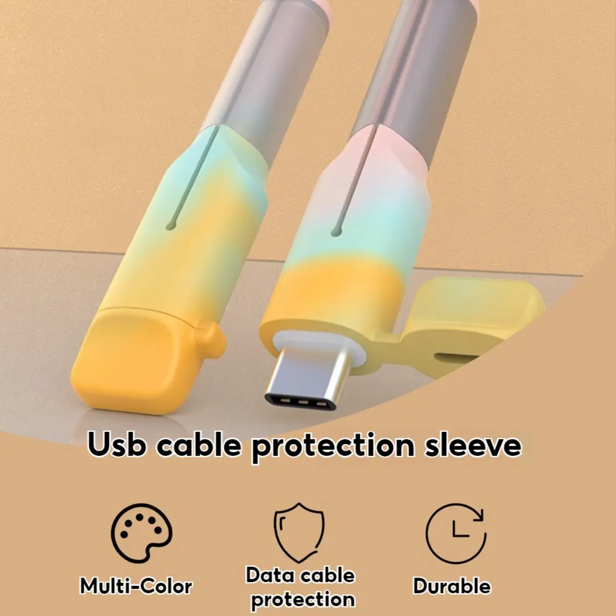 【For Android USB to Type-C】Soft Silicone Charger Protector/Cable ...