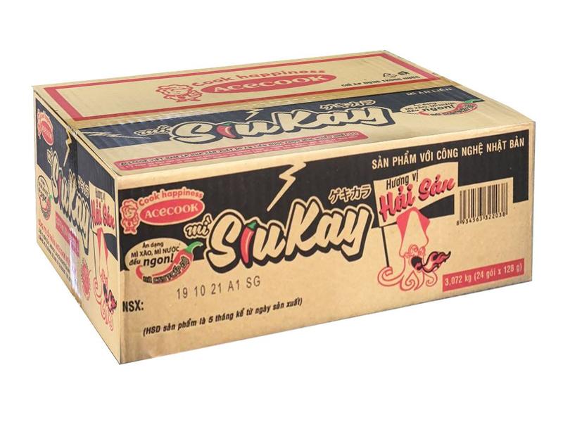1 Thùng Mì SiuKay Hải Sản thùng 24 gói x 129gam mỳtôm