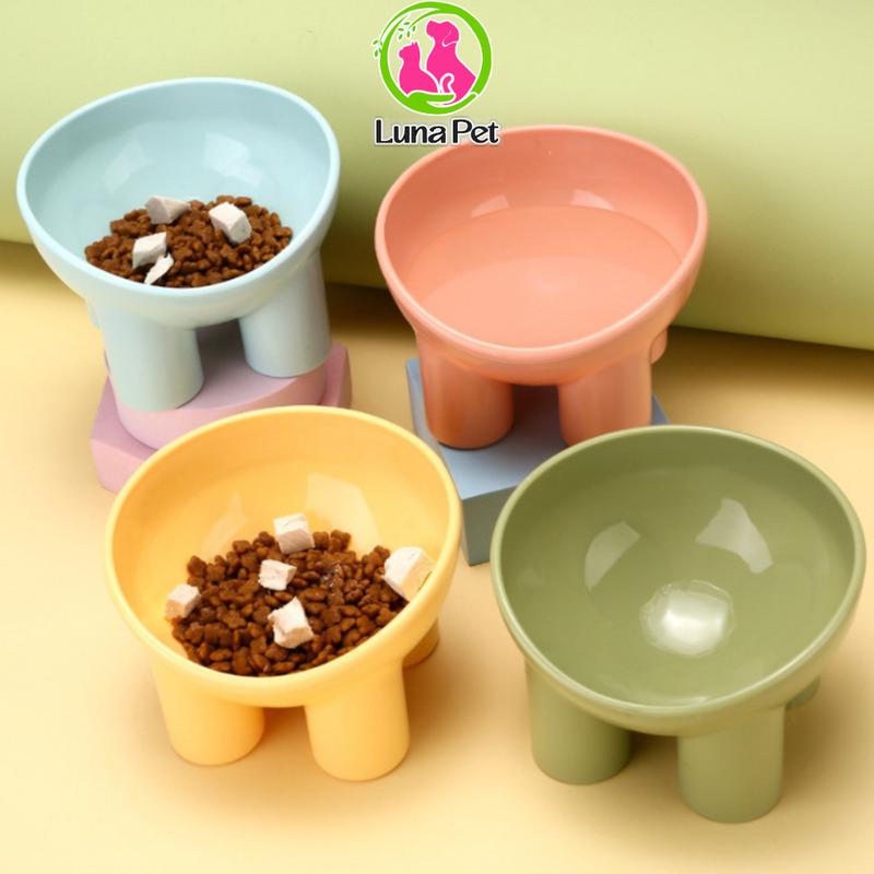 Bát Ăn Đơn Chống Gù Cho Chó Mèo Luna Pet BA19 - Bát Ăn Nhựa Cổ Cao Chống Gù