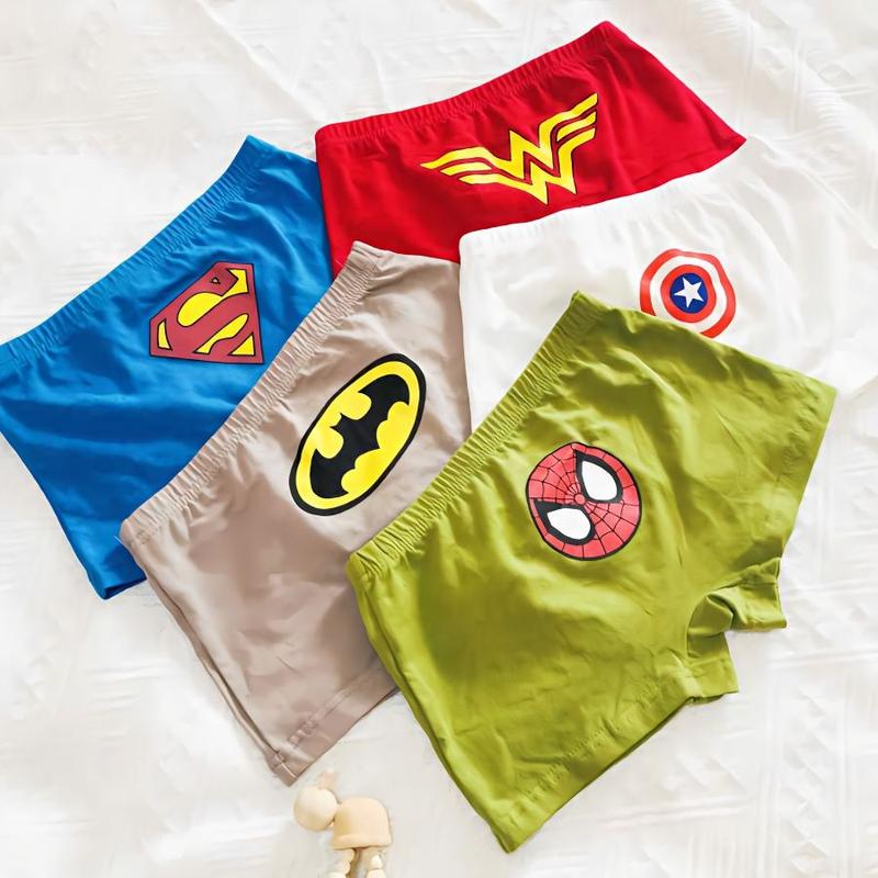 Đồ Lót Bé Trai, Chất Liệu Cotton Nguyên Chất, Quần Lót Boxer, Phù Hợp Cho Bé Từ 5 Đến 12 Tuổi, Đồ Mặc Nhà Mùa Hè, Thiết Kế Người Nhện, Loại A 0