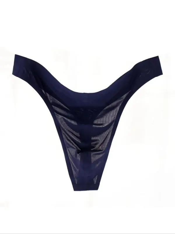 Men's Solid Low-rise Thong, Casual Comfy Breathable Knicker for Daily Wear, Underwear for All Seasons, Undergarments 3