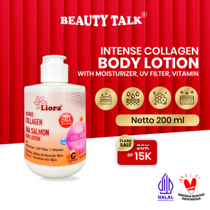 LIORA Intense Collagen DNA Salmon Body Lotion 4x UV-Filter -200ML | Perawatan Mencerahkan Melembabkan Kulit Tubuh Kering Kerutan Mengencangkan