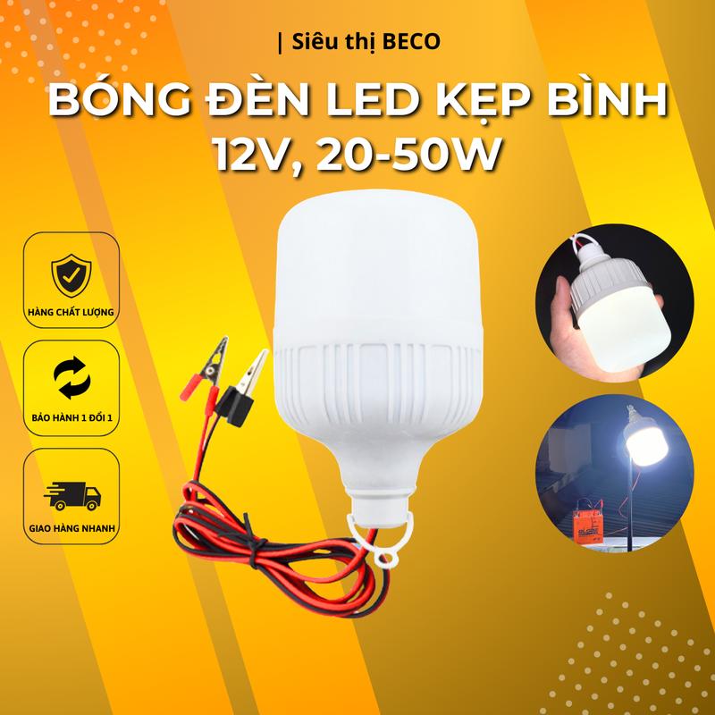 Bóng Đèn LED Kẹp Bình 12V Công Suất 20W 30W 40W 50W Hình Trụ