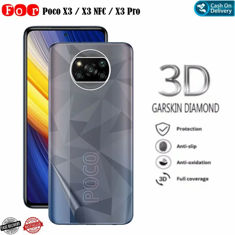 Skin Carbon Poco X3 X3 NFC X3 Pro Garskin Anti Jamur Sticker Motif Antigores Case 1