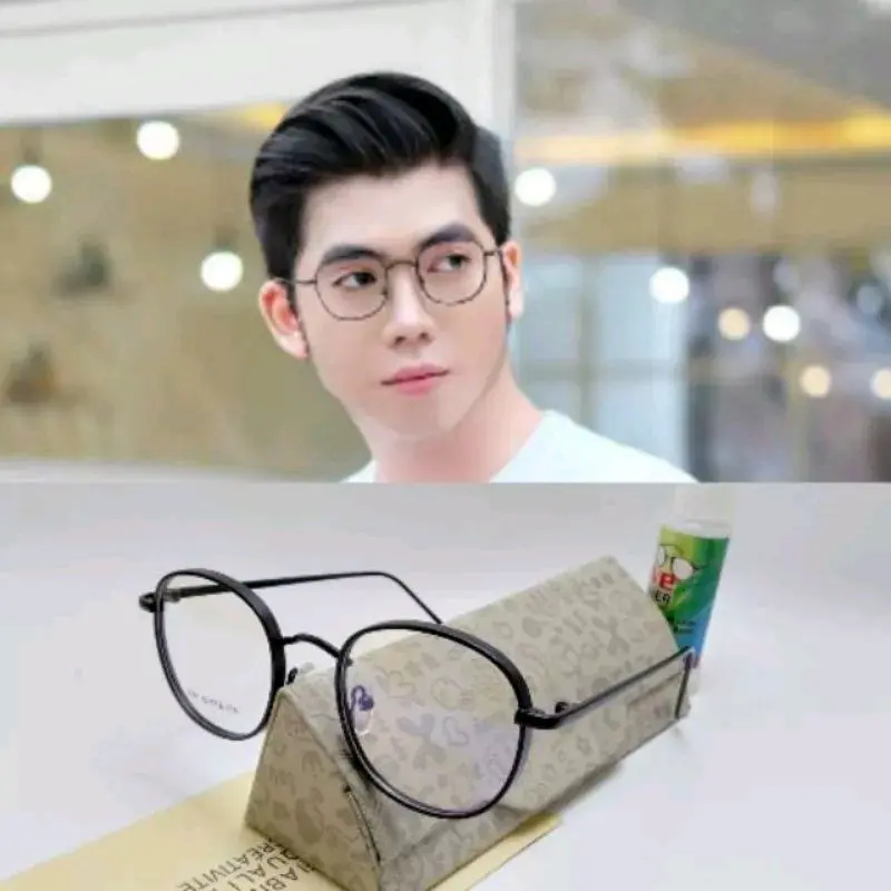 kacamata korea pria wanita bulat bisa minus plus cyl