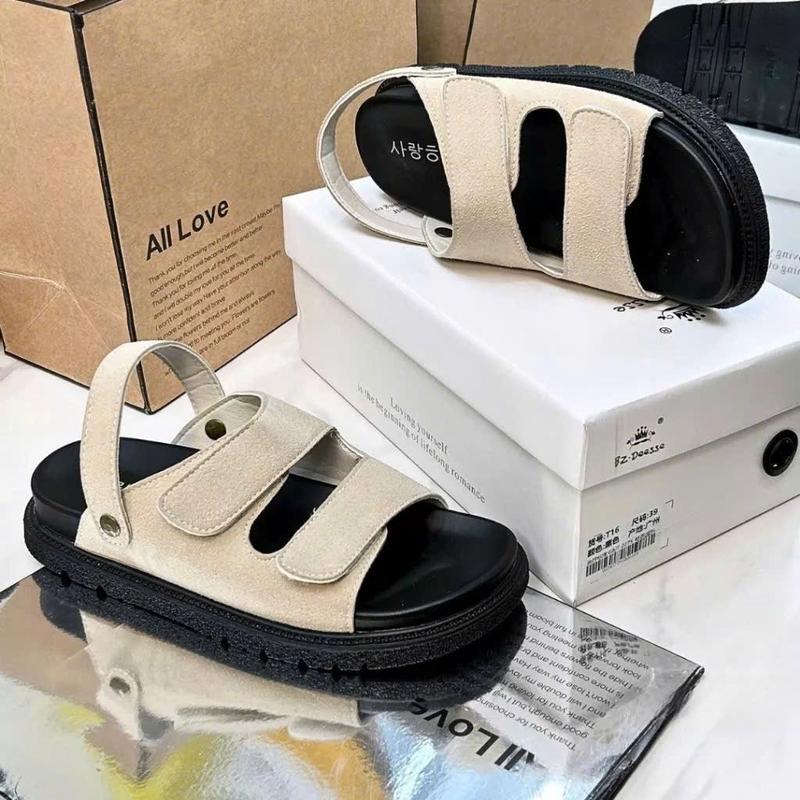 LOẠI 1 -ĐẾ ÊM Sandal nữ quai dán da lộn MISU 3 màu trẻ trung 2025
