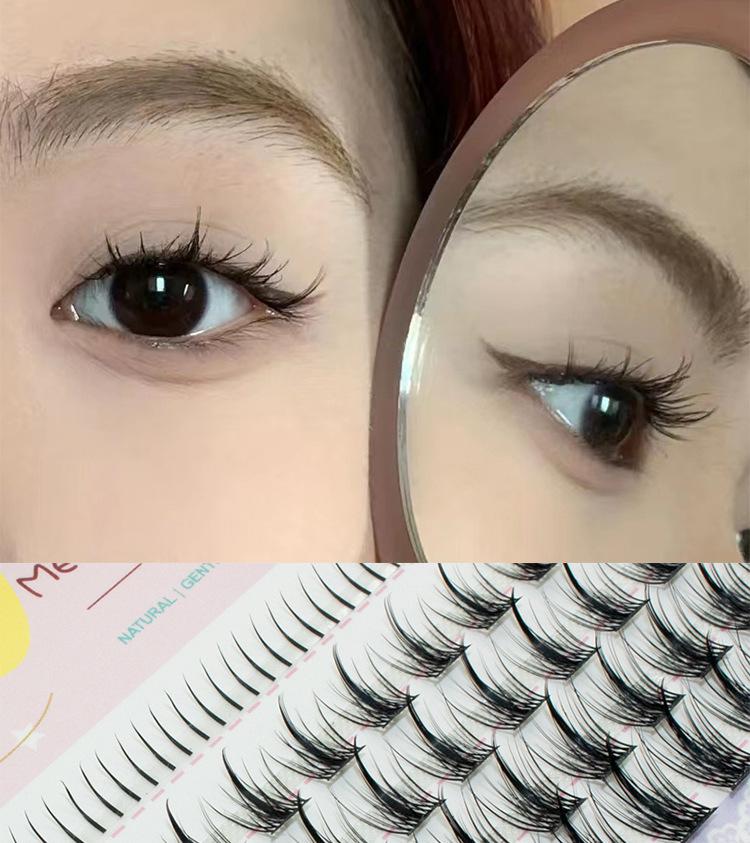 Product Introduction of Mengshu'er Tower Tip Wheat Little Devil False Eyelashes Female Eyelash Trilogy Natural Devil Cartoon Eyelashes Hard Stem it cosmetics 3