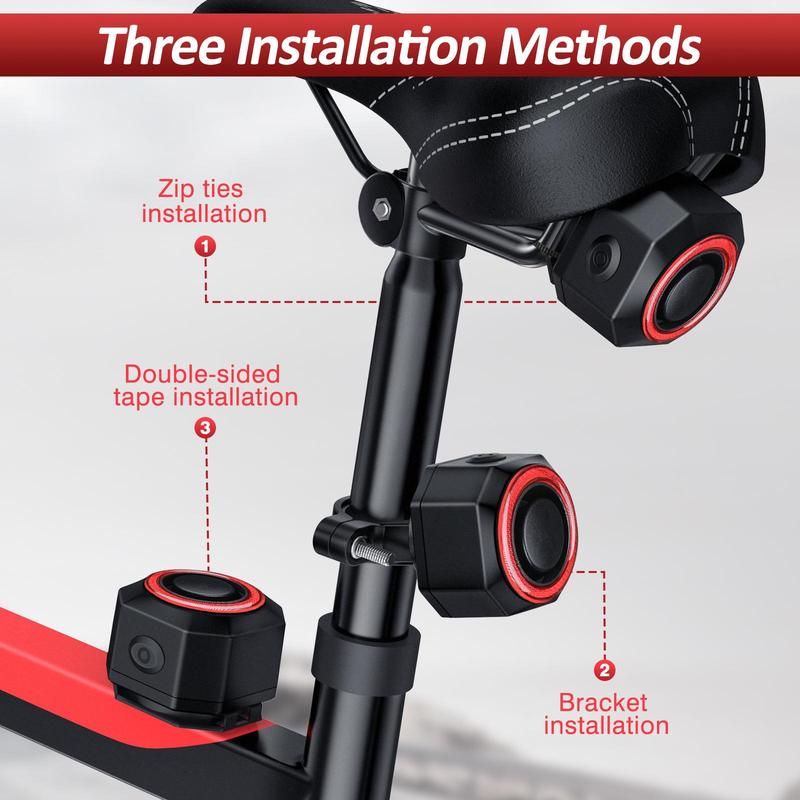 Smart Bike Tail Light, Bike Brake Light, Auto on/Off Anti Theft Bike Alarm with Remote, LED Rechargeable Bicycle Tail Light 3