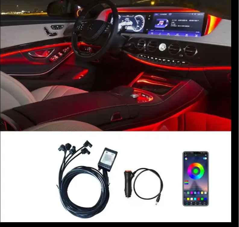 Đèn LED viền nội thất ô tô 16 Triệu màu – APP thông minh Nháy theo nhạc