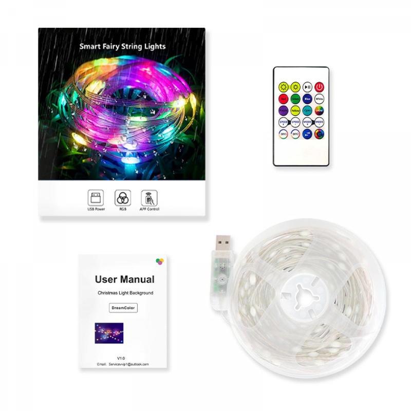 5v-usb Magic Color Leather String Lights, Led Leather String Lights Suitable for Magic Lights Outdoor Waterproof Camping Christmas Lights Atmosphere Decorative Lights, Mobile Phone App、Remote、Voice Control Lights 5